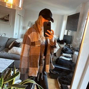 Fluffy Plaid Flannel Jacket